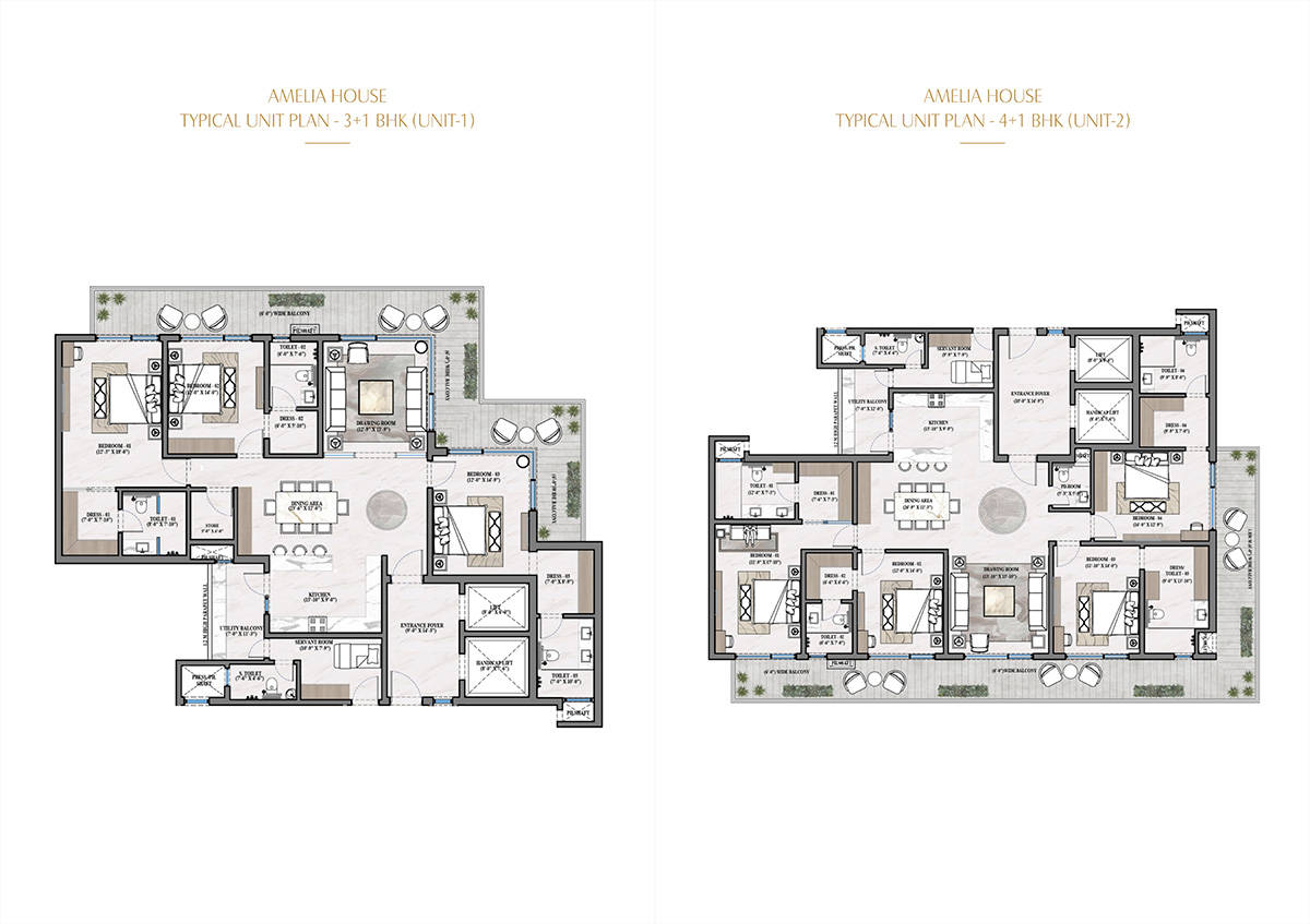 3+1 BHK FLOOR PLAN